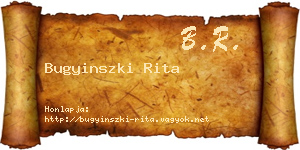 Bugyinszki Rita névjegykártya